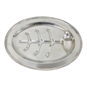 Vintage Sheffield Regency Silver Plated Oval Meat Cutlery Serving Platter Tray