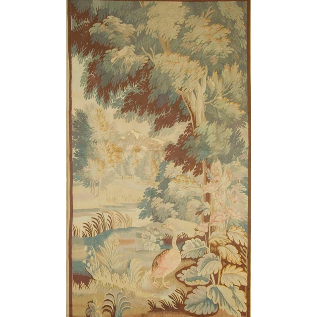 Textile Antique Circa 1850 French Verdure Tapestry 5'7 X 9'1 For Sale - Image 7 of 8