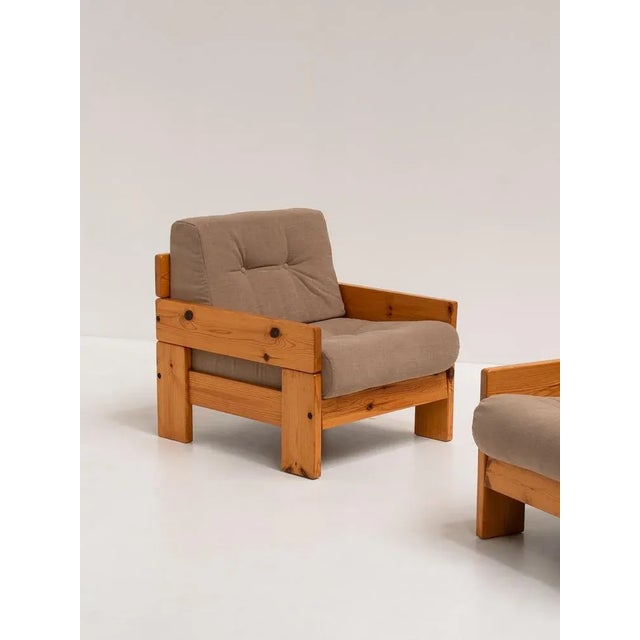 Set of Vintage Italian Pine Lounge Chairs, 1970s For Sale - Image 6 of 11