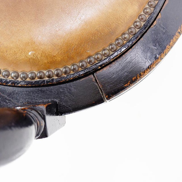 Antique Black Stained Oak Chair For Sale - Image 4 of 16