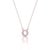 Contemporary Rose Quartz Necklace | 925 Sterling Silver Open Circle Necklace | Dainty Pink Halo Necklace For Sale - Image 3 of 3
