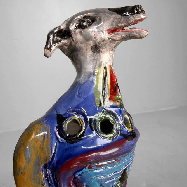 Contemporary Sculptural Ceramic Mythical Jackal by Gennaro Condurso, Italy, 2010s For Sale - Image 3 of 15