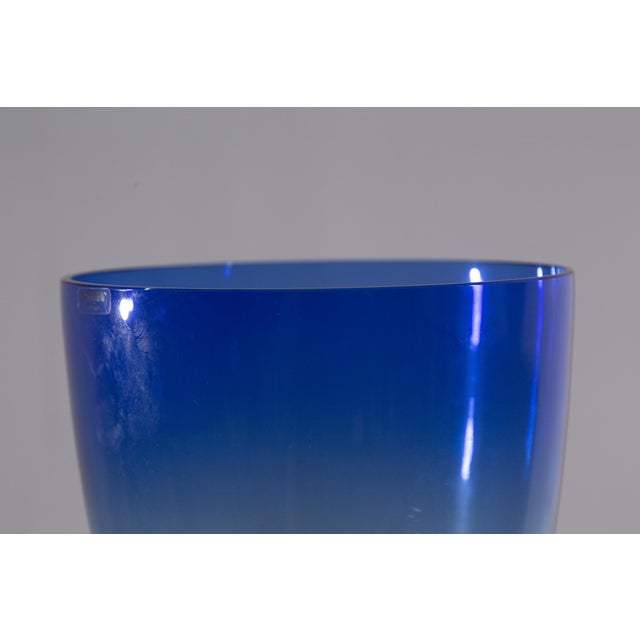 Large Postmodern Blue Murano Vase from Alfredo Barbini, 1990s For Sale - Image 4 of 7