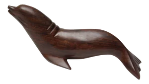 Vintage Ironwood Sea Lion Sculpture