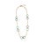 18k Yellow Gold Black Onyx & Turquoise Circle Pendant Necklace, Italy For Sale - Image 4 of 8