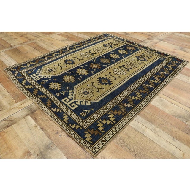 Vintage Caucasian Shirvan Prayer Rug - 04'05 X 05'02 For Sale In Dallas - Image 6 of 10