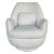 Revelation Modern White and Beige Cut Chenille Swirl Nest Swivel Chair For Sale