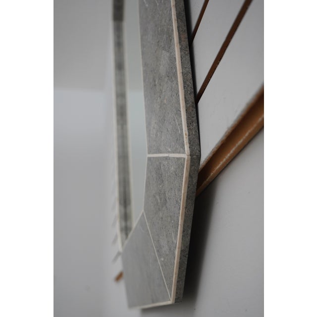 Maitland - Smith Maitland Smith Marble Overlay Console W. Matching Mirror For Sale - Image 4 of 12