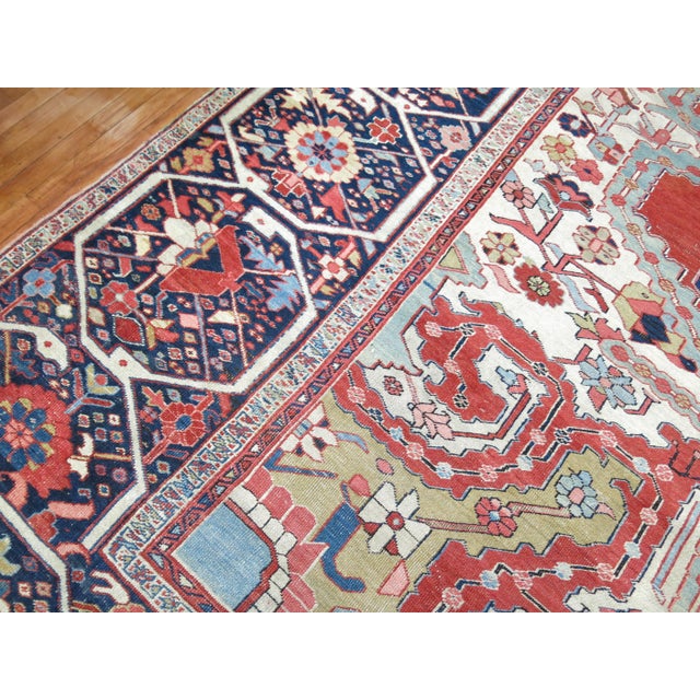 Red Antique Persian Serapi Rug - 14'3" x 18'10" For Sale - Image 8 of 18