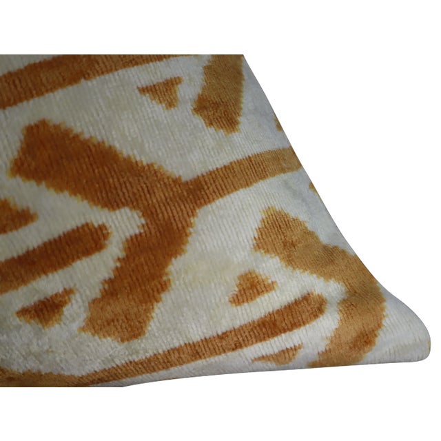 Handmade Light Brown Silk Velvet Throw Pillow & Down Insert For Sale In San Francisco - Image 6 of 12