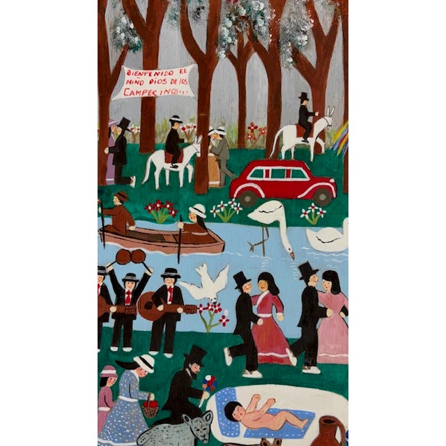 1970s Original Art by Roman Roncancio of a Busy Colombian Village (1974) For Sale - Image 5 of 10