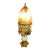 Art Glass & Crystal Table Lamp – Ornate Brass Accent Lamp With Hanging Crystals For Sale
