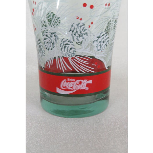 Libbey Coca Cola Christmas Holiday Pine Cone Tumbler Water Juice Cups Set of Four For Sale - Image 12 of 12