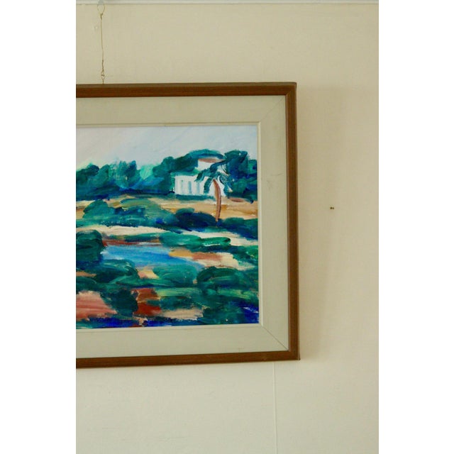 Kersti Flyckt, Mediterranean Landscape, 1960s, Oil on Canvas, Framed For Sale - Image 4 of 11