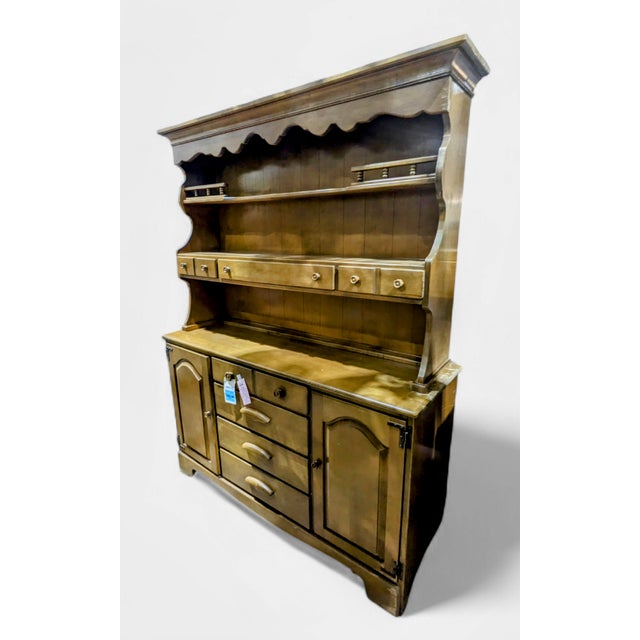 Hand Painted Vintage 1970s St. John’s Table Co. Hand-Painted Green China Hutch | One-of-a-Kind Art Furniture For Sale - Image 17 of 18