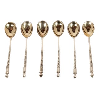 Antique Russian Imperial Silver Spoons by Fedor Rückert Faberge Moscow 1889 - Set of 6 For Sale