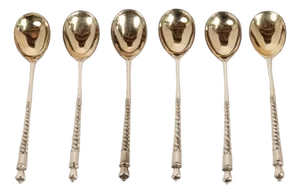 Antique Russian Imperial Silver Spoons by Fedor Rückert Faberge Moscow 1889 - Set of 6
