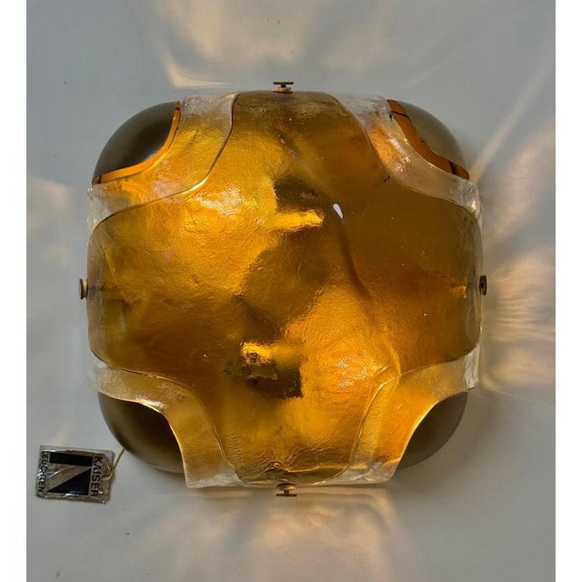 Amber Murano Glass Two-Light Wall from Kaiser Idell, 1970s For Sale - Image 16 of 18