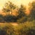 Evening (Ode to D.W. Tryon) by Shawn Krueger | Oil on panel Landscape with trees at sunset For Sale