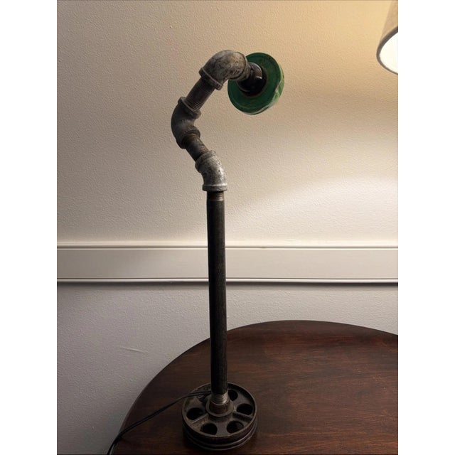 Industrial Industrial Steampunk Steel Pipe Lamp For Sale - Image 3 of 4