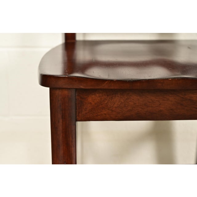 Brown English Country Farmhouse Carved Walnut X-Back Dining Chairs, Set of Four For Sale - Image 8 of 12