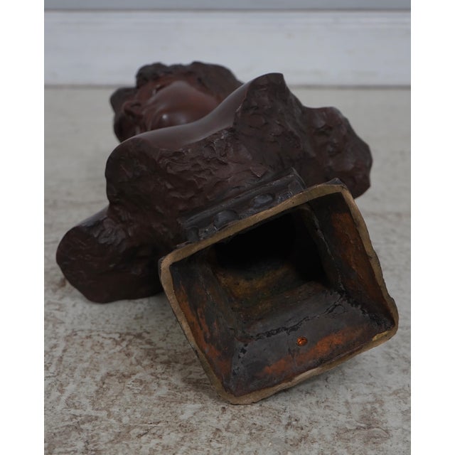 E. Vallanis 19th Century Bronze Bust of Woman on Pedestal - Signed For Sale - Image 9 of 12
