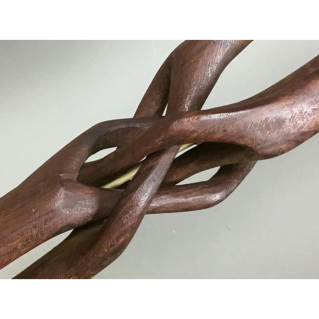 Carved Teak Table Lamp, 1960s For Sale - Image 9 of 13