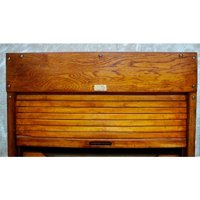 1910s Antique Oak Drum Plans Chest from Warings, 1910s For Sale - Image 5 of 10