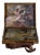 Vintage Wood Artist Portable Painting Box With Used Palette and Remnant Paint For Sale