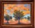 Original Oil Painting Landscape Grove of Trees in Orange Fields For Sale - Image 4 of 4