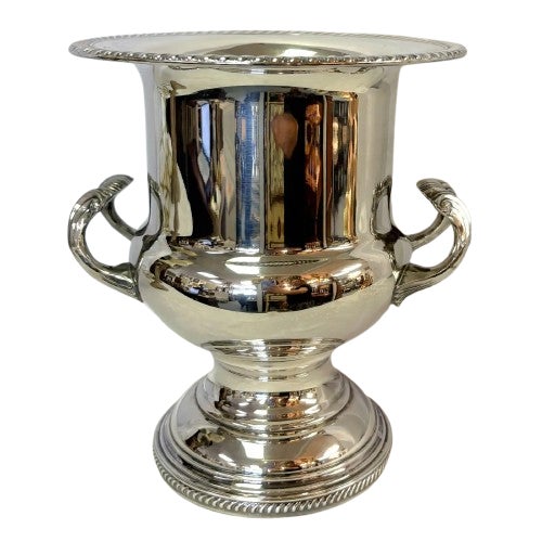 Vintage Silverplate Trophy Cup Shape Champagne Bucket For Sale