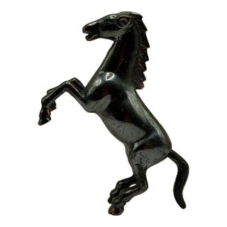 Vintage Cast Metal Rearing Horse Figurine For Sale