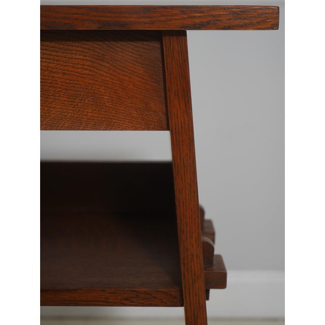Stickley 1 Drawer Mission Oak Console Bookcase Table ~ Rare For Sale In Philadelphia - Image 6 of 17