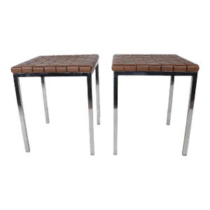 Pr. Mid Century Stools Designed by Voitto Haapalainen for Asko Made in Finland C 1960's