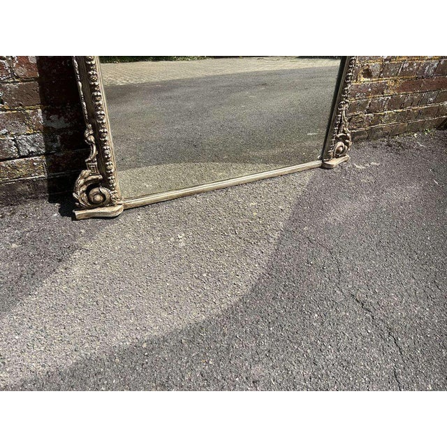 Antique English Overmantle Mirror For Sale - Image 4 of 7