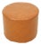Vintage Round Pouf in Brown Skai and Leather Star Motif, 1960s For Sale