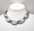 Mid-Century Modern Vintage 1950s Signed Napier Book Piece Silvertone Florentine Finish Oval Link Necklace For Sale - Image 3 of 8