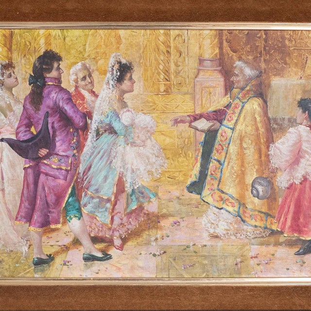 Eugenio Lucas Villamil, Baroque Church Ceremony, Oil on Panel For Sale - Image 3 of 5
