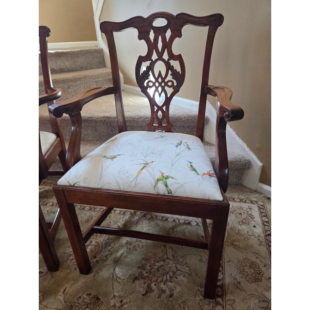 Chippendale Vintage Baker Historic Charleston Chippendale Arm Chairs - A Pair For Sale - Image 3 of 13