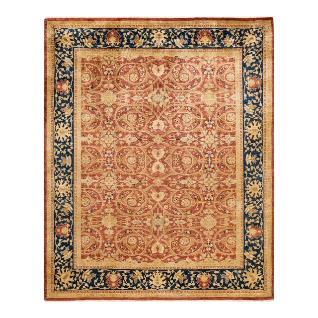 Vintage Traditional Hand Knotted Wool Area Rug, Orange - 7'10" X 10'0" For Sale - Image 9 of 9