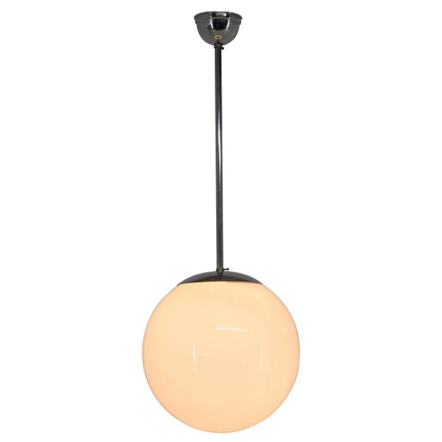 Bauhaus Minimalistic Chrome-Plated Type 5878 Chandelier by Franta Anyz, 1930s For Sale - Image 10 of 10