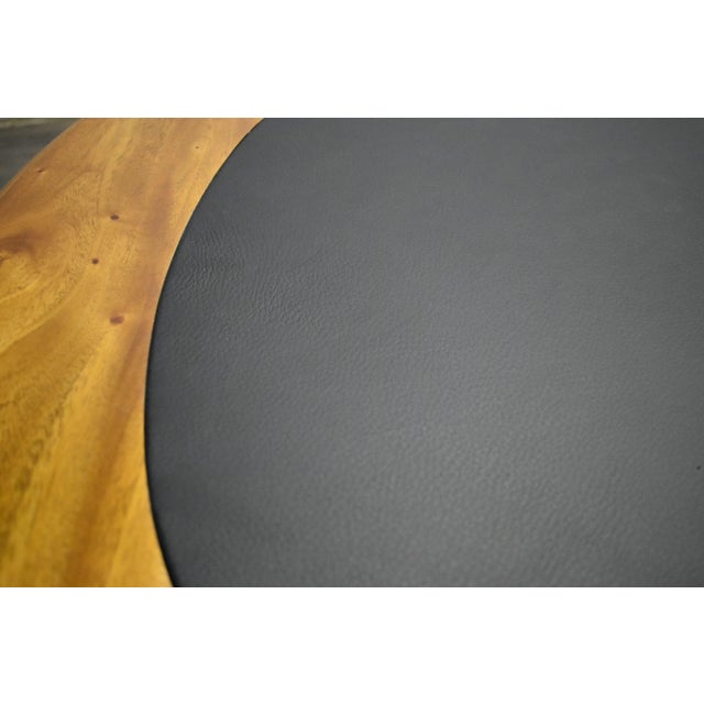 Legacy Mahogany Wood Leather Top Kidney Desk - Light Brown Walnut For Sale In Chicago - Image 6 of 10