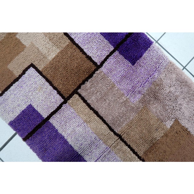 1970s, Vintage French Savonnerie Runner Modernist Design 2.9' X 8.5' For Sale - Image 13 of 13