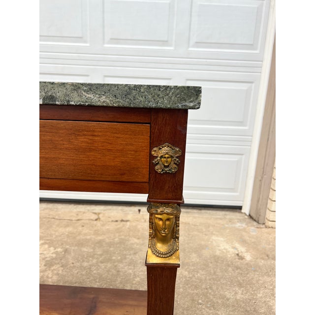 French 19th Century Empire Marble Top Walnut Console Table For Sale - Image 12 of 12