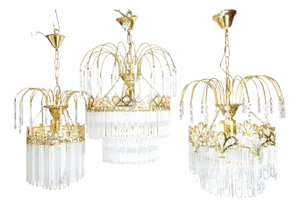 Chandeliers by Ernst Palme by Palwa, 1970s, Set of 3