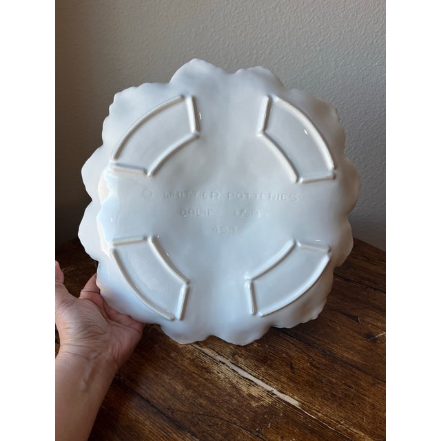 1960's Whittier Potteries California Lotus Flower 13" Chip Platter 453 For Sale In Dallas - Image 6 of 7