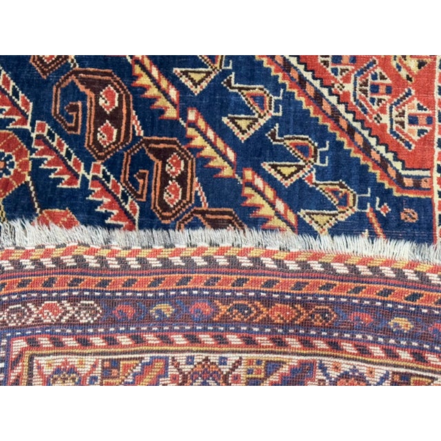 Ink Blue Antique Persian Qashqai Rug 4’11" X 7’4" For Sale - Image 8 of 8