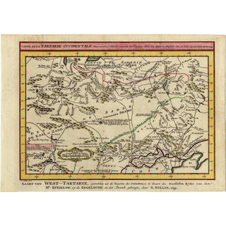 Antique Map of Eastern Tartary and the Gobi Desert by Van Schley, 1758 For Sale