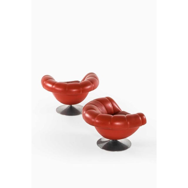 Easy Chairs in Aluminum and Leather by Lennart Bender, 1960s, Set of 2 For Sale - Image 6 of 7