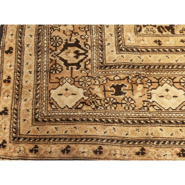 Indian Vintage Indian Agra Botanic Handmade Wool Rug For Sale - Image 3 of 4